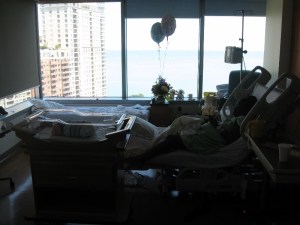 This must be a couple days after I gave birth. I'm apparently off bed rest and taking a quiet moment as Baby Girl sleeps nearby. 